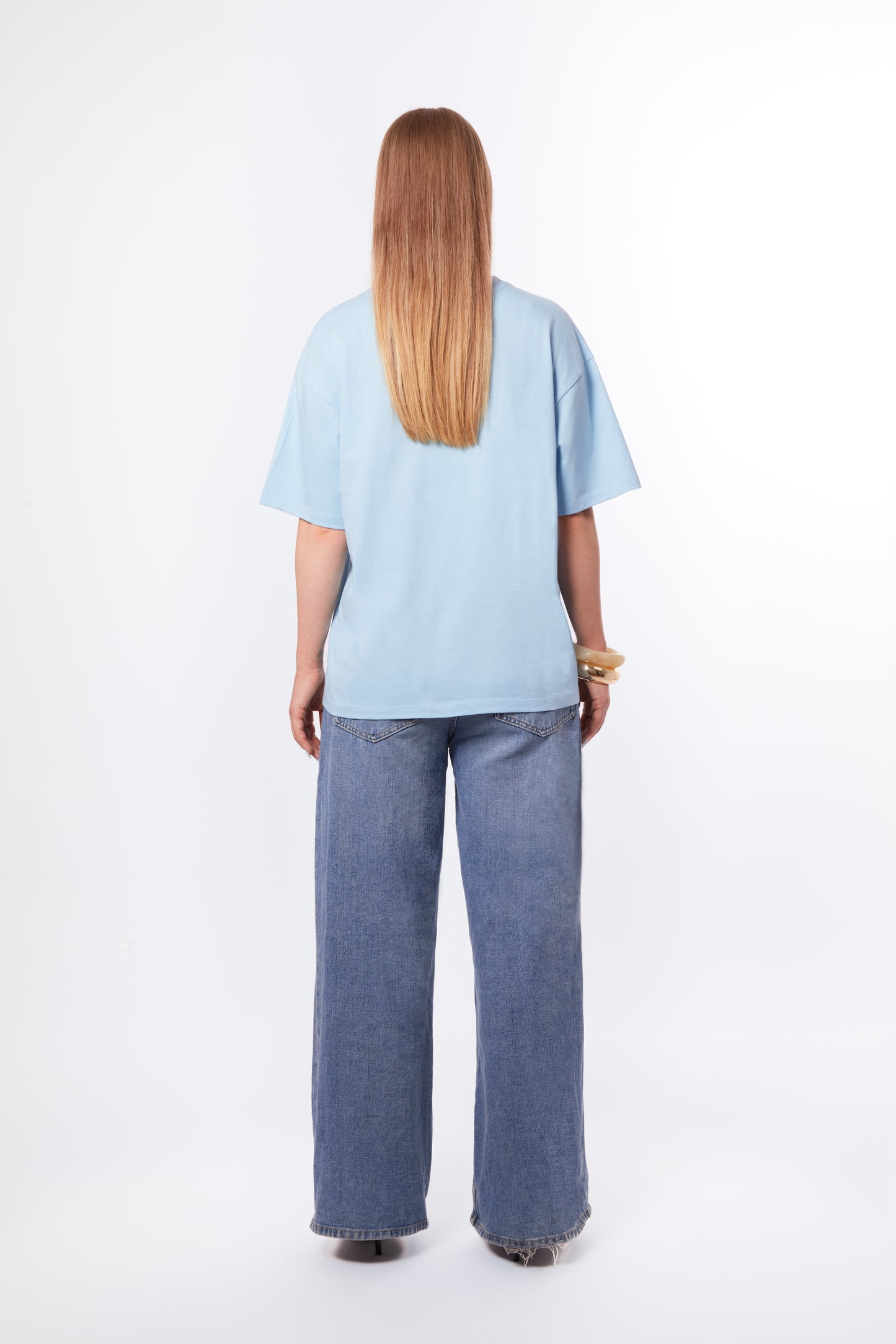 T-shirt chenille bleu lagon