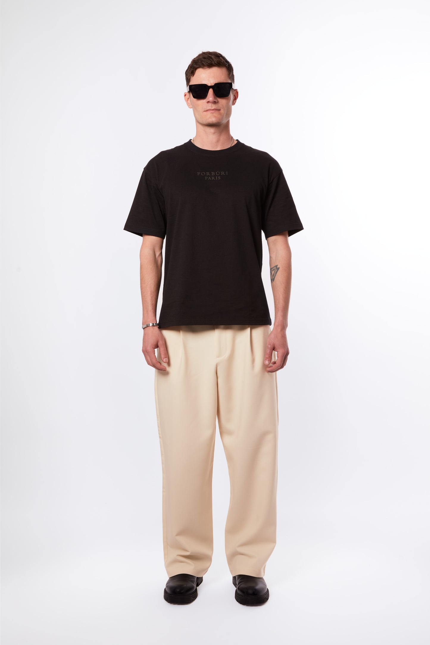 black t-shirt men, phantom black cotton tee, timeless essentials for men, t-shirt noir homme, elevated basics, streetwear for men, Parisian premium fashion, inspired by COS, inspired by AMI Paris, summer vibes, riviera vibes, paris summer vibes, Forburi Paris, Forburi, Forburimen, menswear, menswearcasual