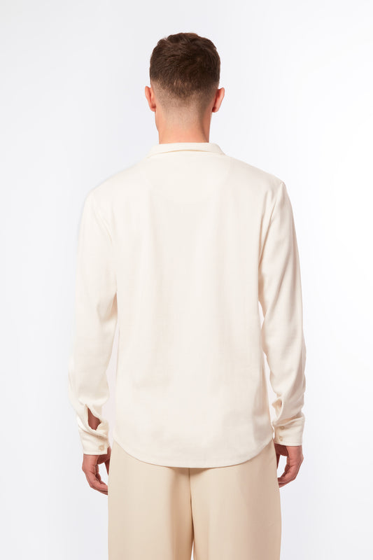 Chemise côtelée ivoire