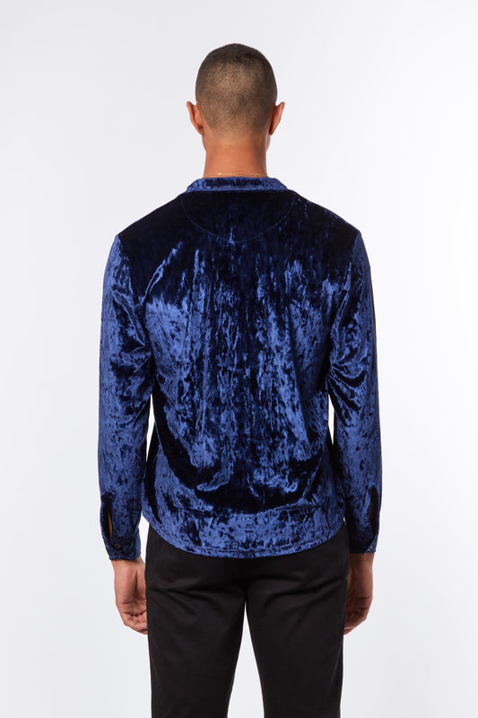 Chemise Marine en velours glacé