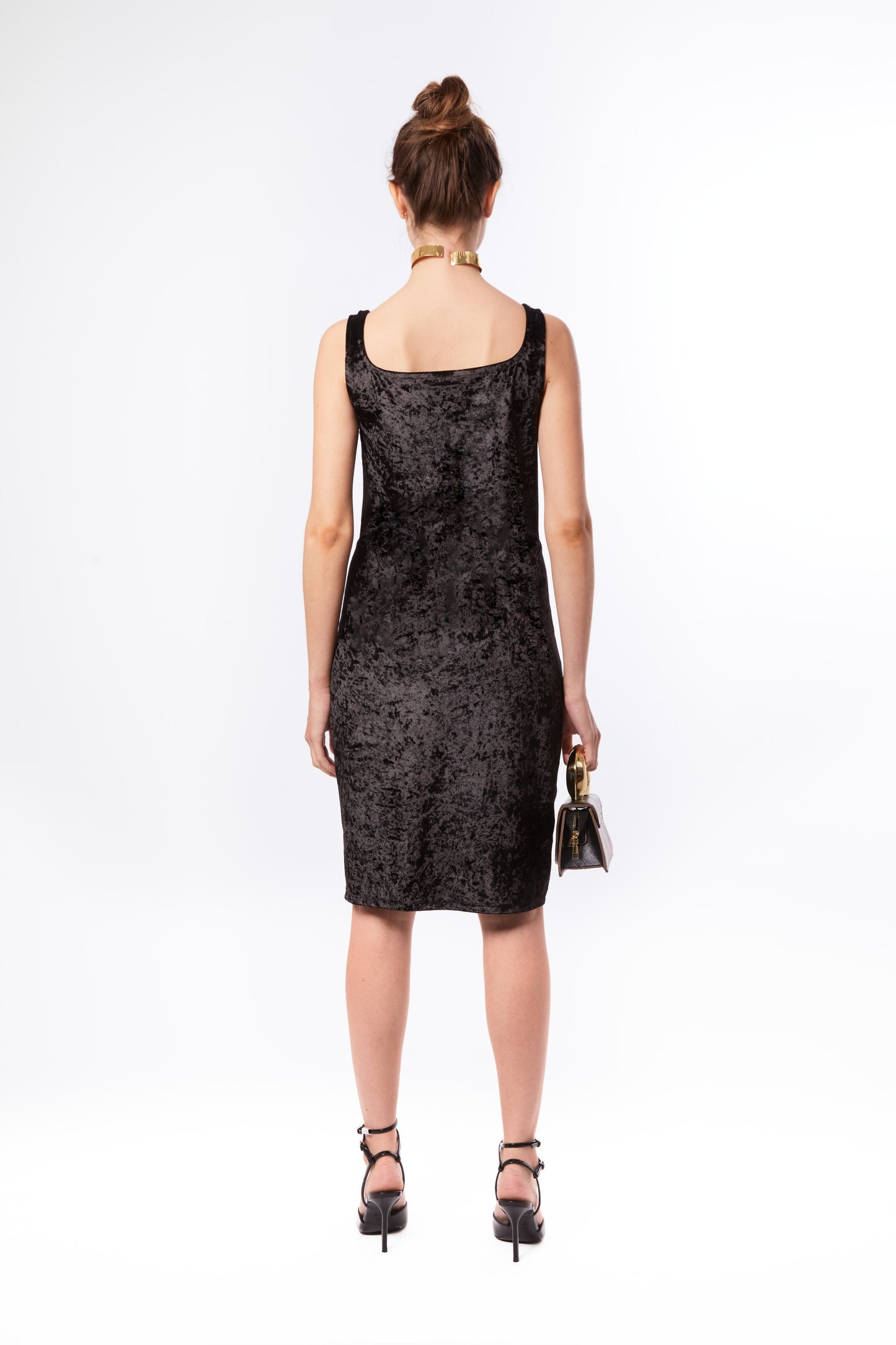 Robe midi en velours