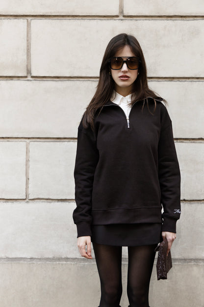 Sweatshirt Brown zipper