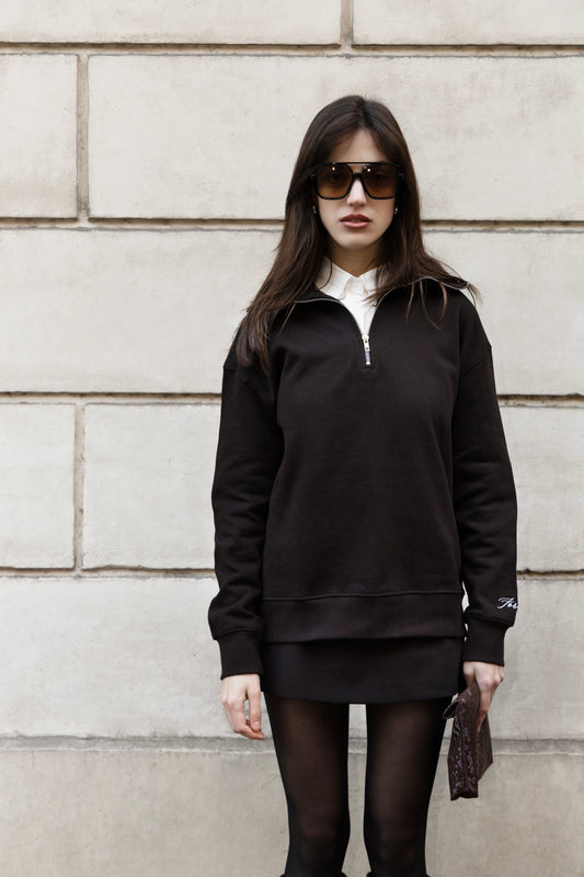 Sweatshirt Brown zipper