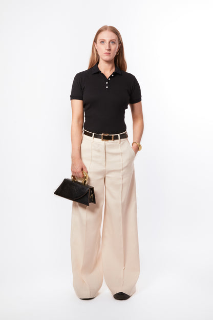 Black Ribbed Polo