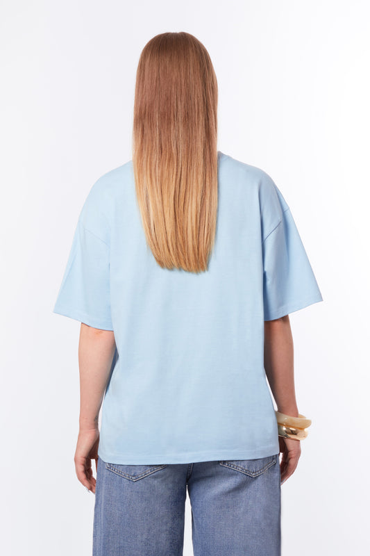 T-shirt chenille bleu lagon