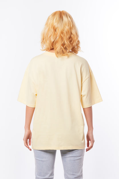 T-shirt chenille jaune beurre
