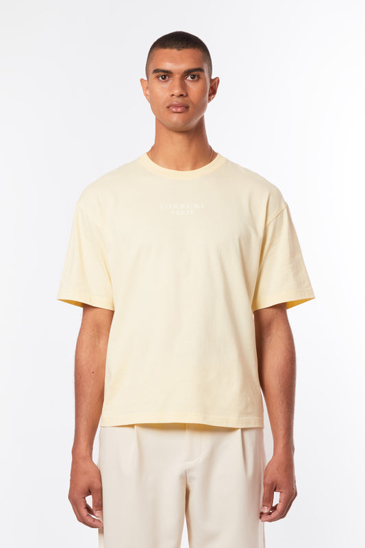 pastel yellow t-shirt, butter yellow tee for men, summer t-shirt for men, t-shirt homme jaune clair, fashion-conscious men’s style, Paris summer fashion, affordable luxury streetwear, inspired by Zara, inspired by Jacquemus, summer vibes, riviera vibes, paris summer vibes, Forburi Paris, Forburi, Forburimen, menswear, menswearcasual
