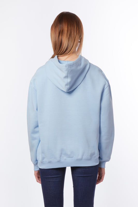 Sweat à capuche bleu lagon
